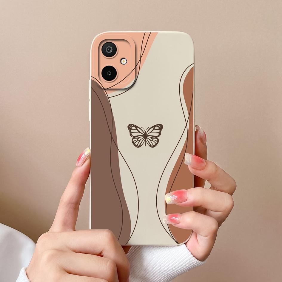 New Case For Samsung M16 S25 Edge F06 M06 A06 F16 Beautiful Sunflowers Butterfly Pattern Liquid Silicone Anti Fall Protective Covers For Samsung Shell
