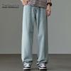 Mark Fairwhale Men's Vintage Light Blue Tencel Loose Straight Jeans