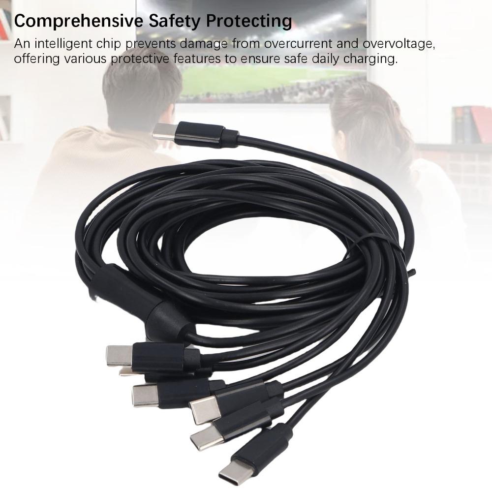 Plug and Play USB C Splitter Cable 2m/6.6ft USB C Multi Charging Cable  For Tablets