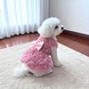 Ein Prinzessinnen-Stil Rose 3D Blumenkleid Niedliches Mode Rosa Blütenblattkleid für Katzen und Hunde Mehrere Größen