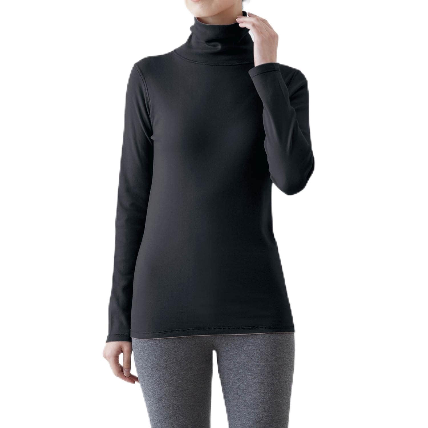 

Belle Maison Женская хлопковая водолазка с длинным рукавом, размер M, термобелье, черная, чёрный