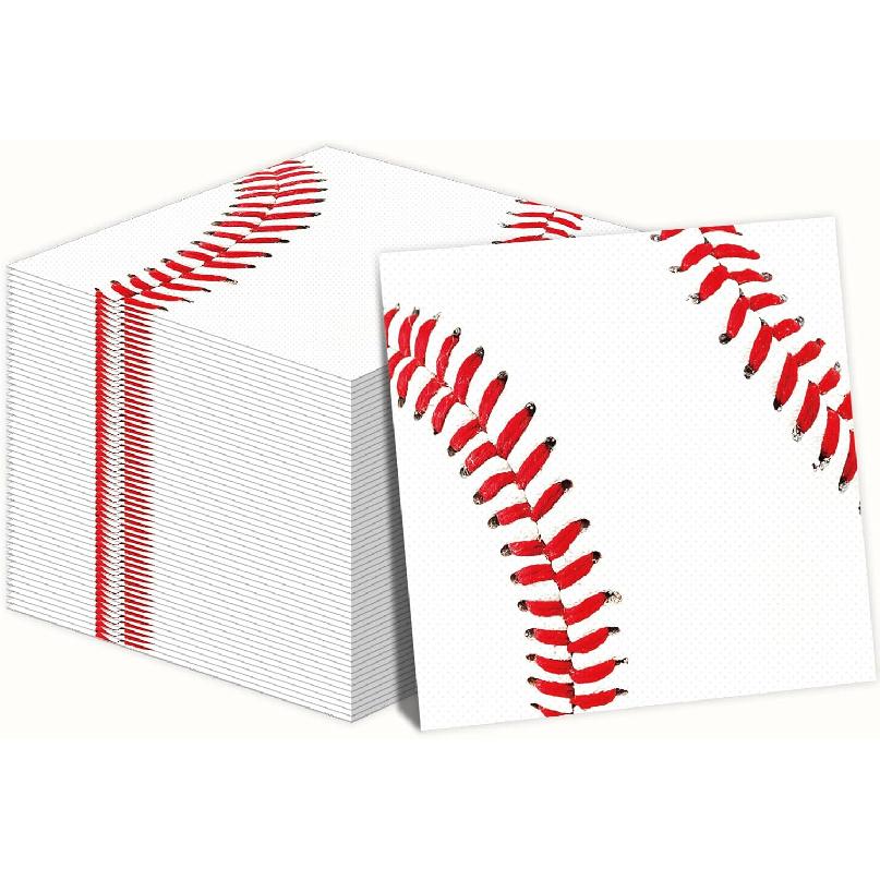 gisgfim 50 Pcs Neon Napk Glow in Dark Birthday Party Disposable Paper Napk Decorations Favors for Glow Theme Party Baseball