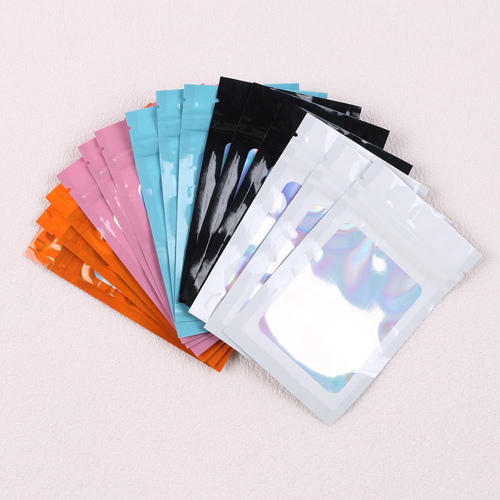 30 stuks Holografische Ziplock Zak Hersluitbaar Laser Plastic Afdichtbare Zakken Sieraden Voedsel Snoep Cadeau Kleine Bedrijfsverpakking