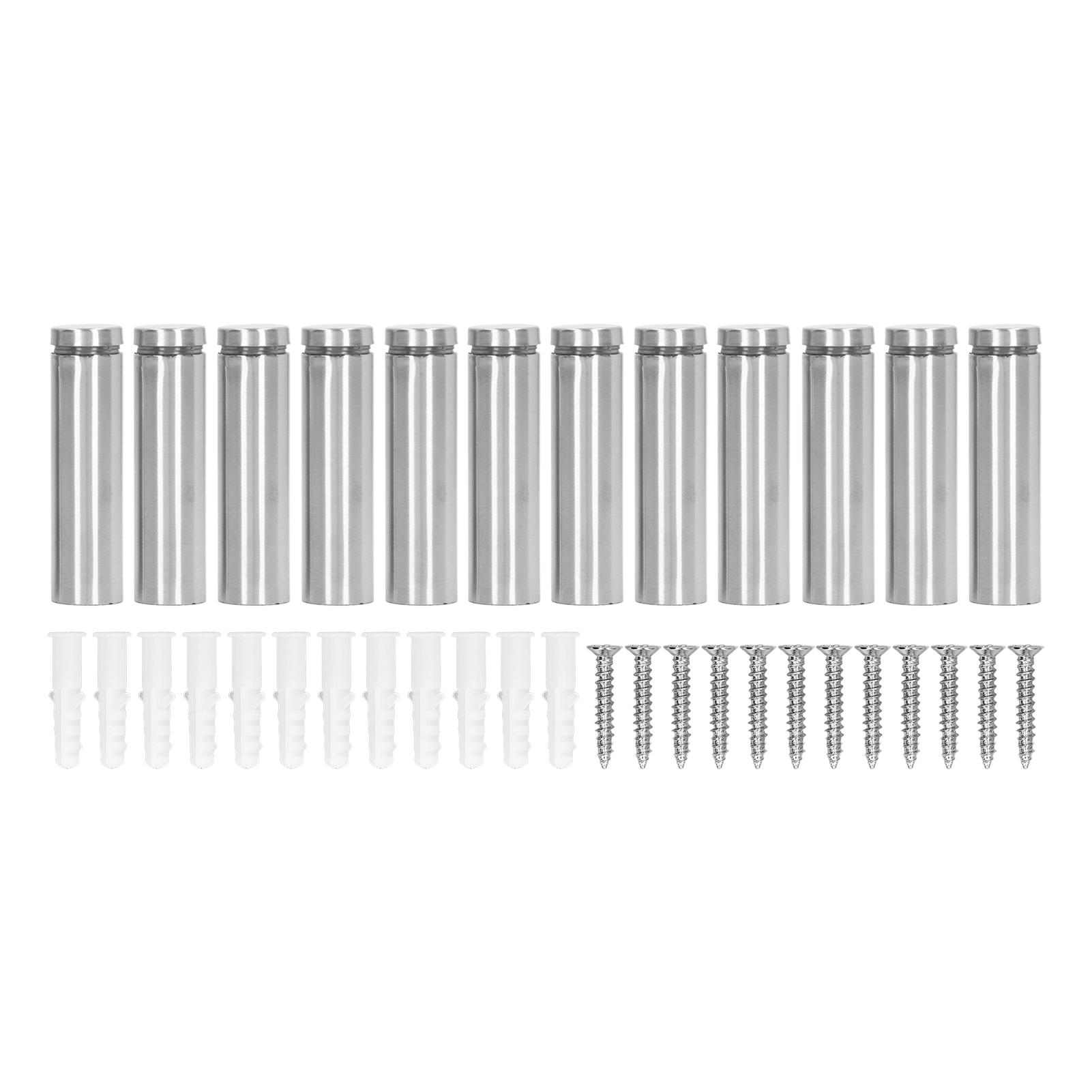 

12Pcs Standoff Screw Stainless Steel 19x70mm Wall Mount Advertising Fastener Set Kit