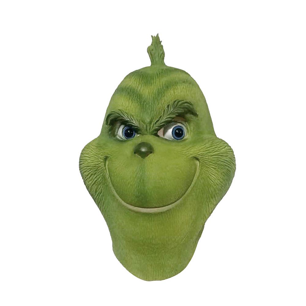 Masque Grinch De Noël En Latex - Pleine Tête, Vert, Pour Adulte Unisexe - Déguisement Drôle Pour Fêtes, Cosplay, Halloween