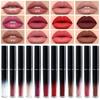 12 Farben Matt Matt Flüssiger Lippenstift Nicht klebend Tasse Lip Glaze Perlglanz Lipgloss Lipgloss