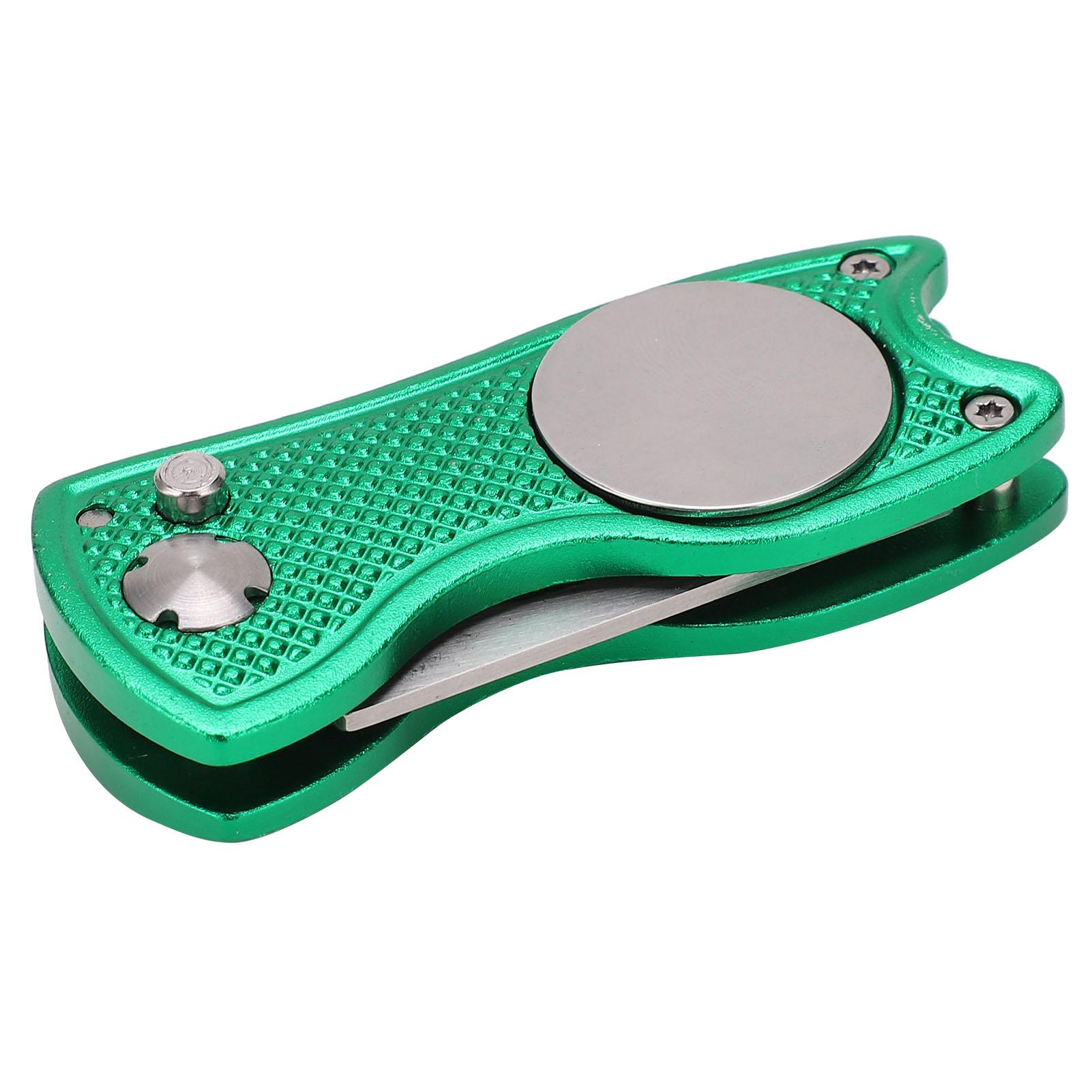 

Stainless Steel Golf Pitchfork Foldable Golf Divot Tool Switchblade Tool Divot Repair ToolGreen зелений
