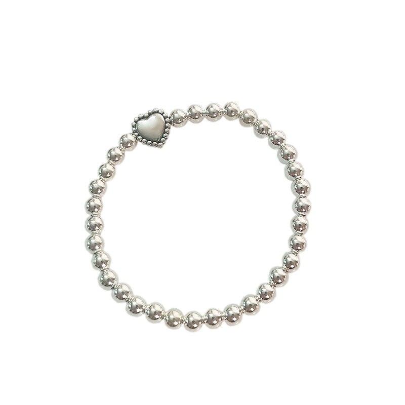 925 Sterling Silver Simple Design Bracelet Butterfly Love Heart Round Beads Hand Jewelry Women Fashion Exquisite Gifts