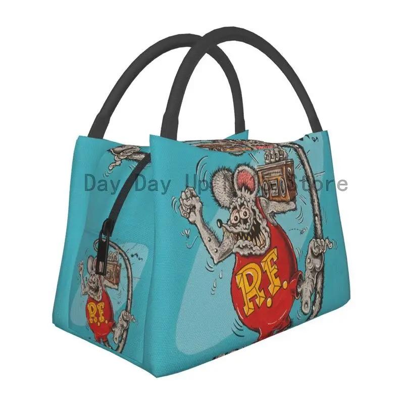 

Ratfink Ride изолированные сумки для обеда для школы и офиса Rat Fink водонепроницаемый термохолодильник Bento Box женский ланч-бокс 28x17x16CM белый