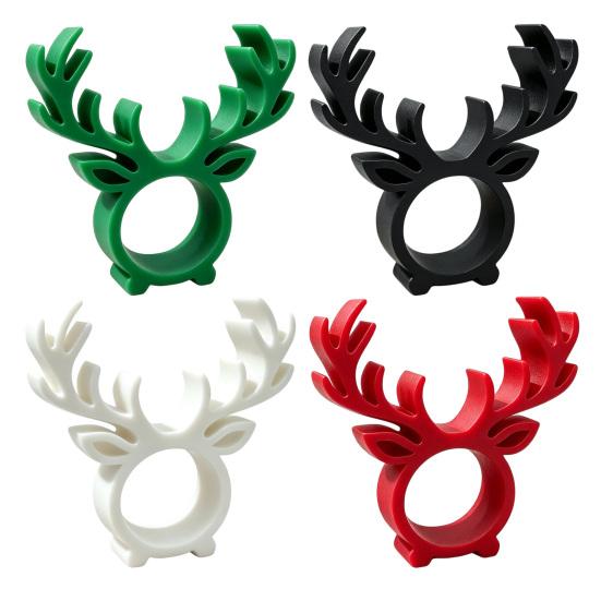 Festive Party Supplies 3D Printed Reindeer Napkin Ring, Decorative Holder, Elk Chocolate Holder Novelty Tableware Holders for Christmas Table
