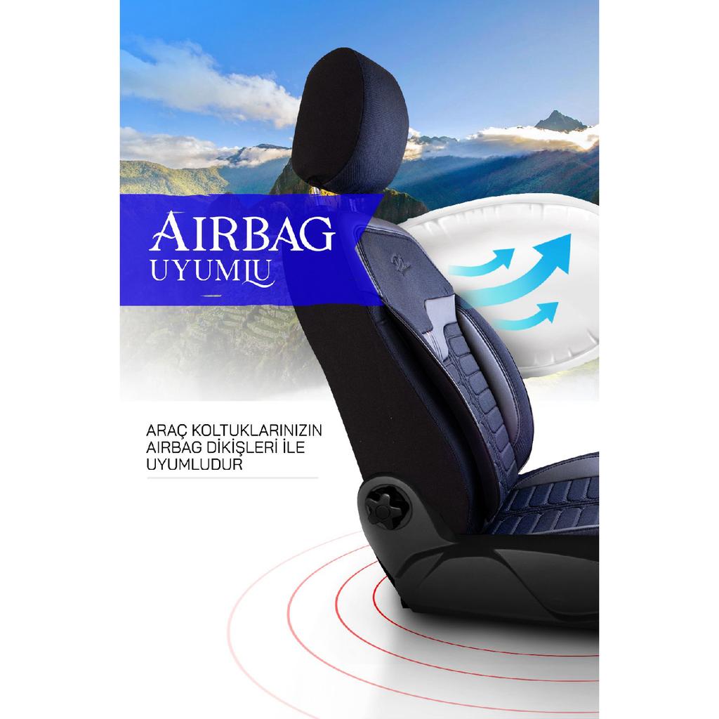 Panda Chile Series British Jacquard Fabric Peugeot Rifter Compatible Car Seat Cover - Full Set Compatible for All Vehicles Universal