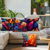 Color Series Butterfly Flowers and Leaves Pillowcase Pillow Covers Throw Pillows Decorative Cushion Cases for Home Car Sofa