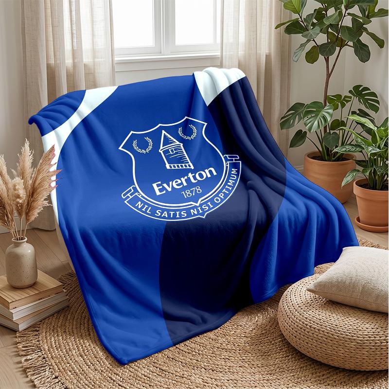 Everton Fußball Druck Flanell Decke, Weiche Warme Leichte Überwurfdecke für Sofa Bett Camping