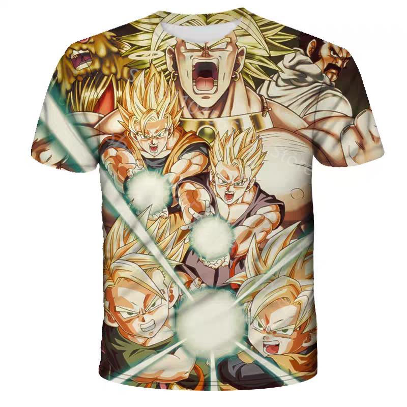 

2026 Anime Dragon Ball Goku Print T Shirts Cartoon Shirt Summer Breathable T-shirt and Comfortable XXS