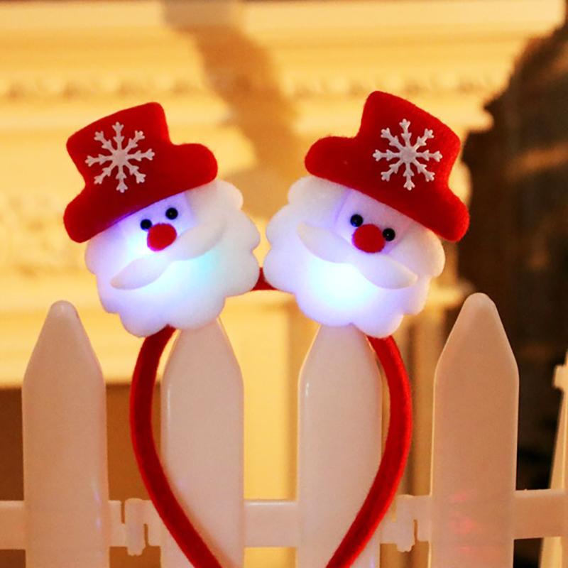 Bentiță de Crăciun Moș Crăciun Coarne de Elan Ren Bentiță Cosplay Urechi Ornamente Luminoase cu LED Petrecere Accesorii de Păr de Crăciun