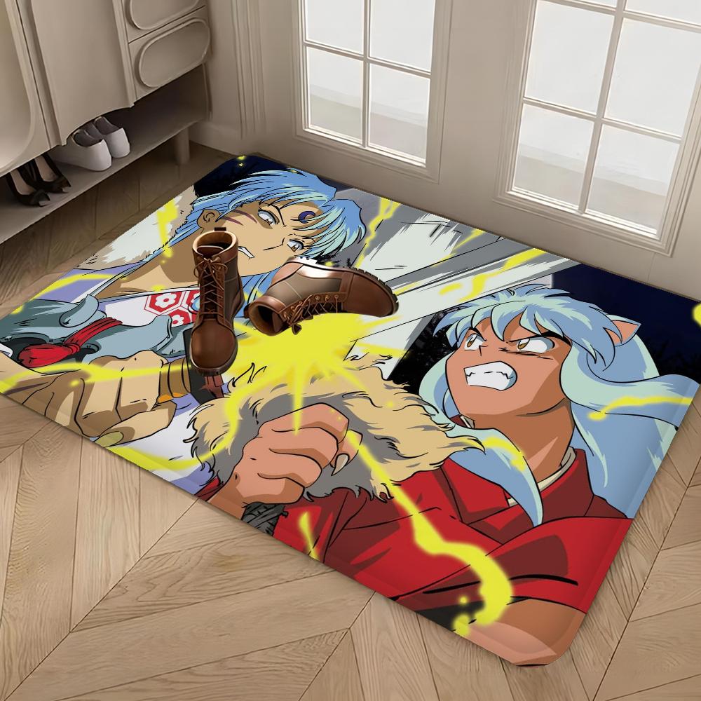 Classic Inuyasha Japanese Anime Entrance Door Mat Rectangle Anti-slip Home Soft Badmat Front Door Mat Household Carpets