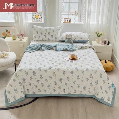 Jumeng Sommer-Steppdecke aus bedruckter Baumwolle mit Blasenmuster