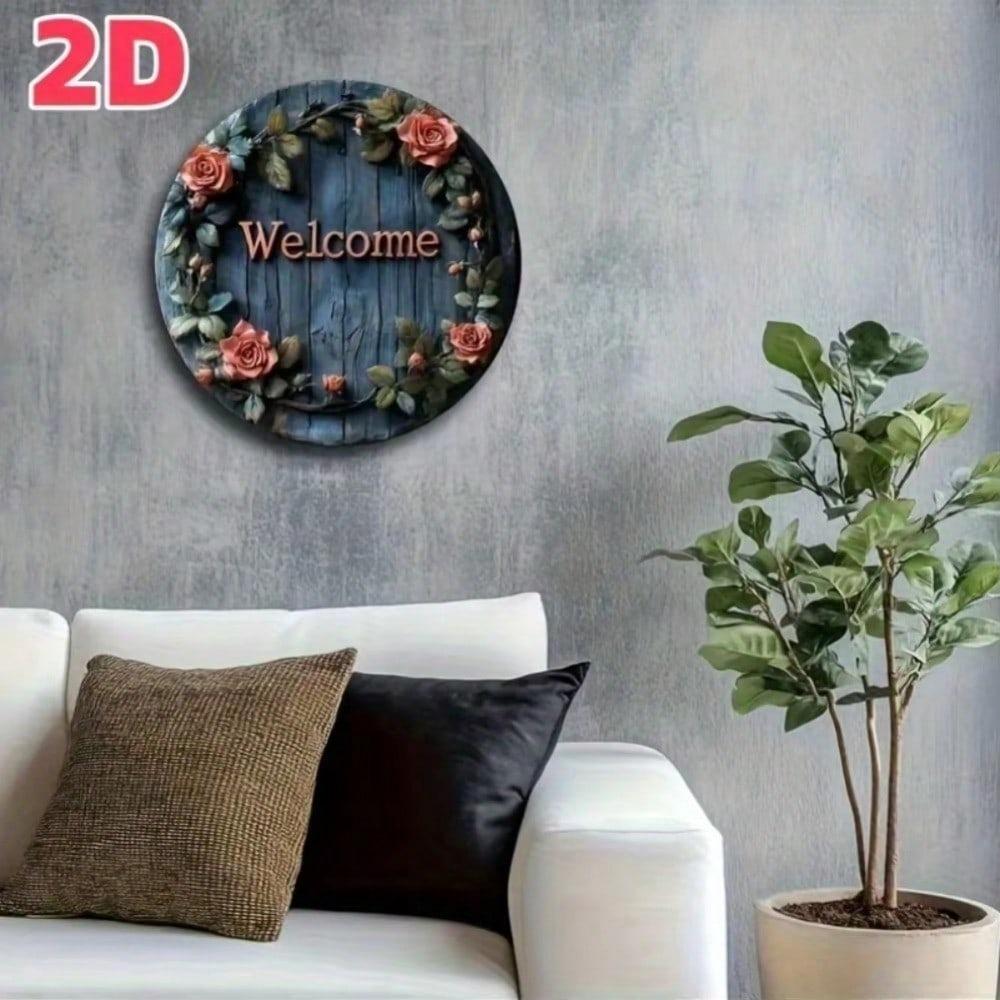 Vintage Welcome Sign Metal Wall Art For Home Bar Cafe Office Decor