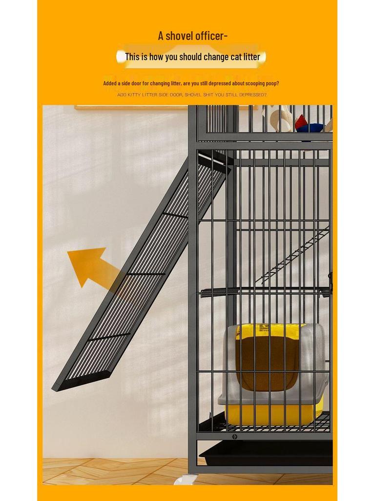 Large Double-Layer Indoor Cat Villa: Space-Saving, Portable Cage with Nest