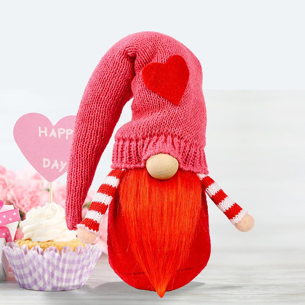 

Whimsical Heart Handheld Knitted Hat Rudolph Plush Doll Perfect For Kids Gifts Knit Red Hat