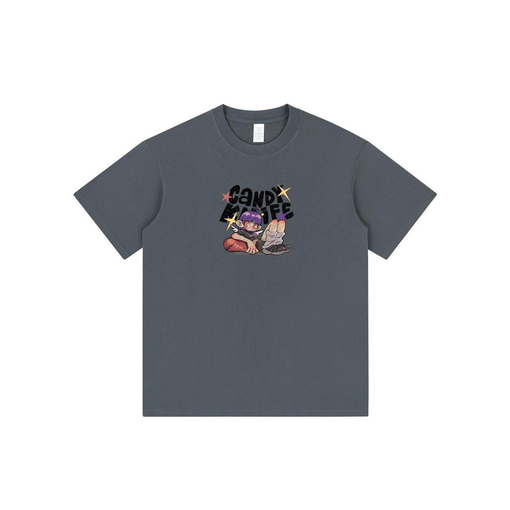 Trendy Cartoon Letter Print Japanese Streetwear T-shirt - New Versatile Short Sleeve