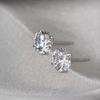 Beixi S925 Sterling Silver Four-Claw Zircon Earrings - Simple & Fashionable Unisex Jewelry