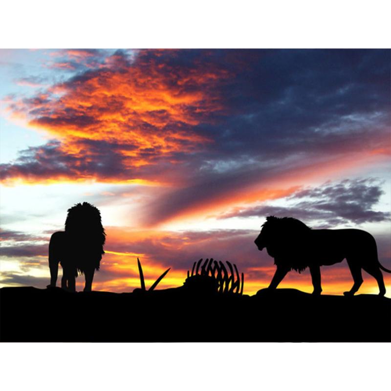 Diamantmaling Løvetann Full Firkant Mosaikkkunst Solnedgang Diamantbroderi Landskap Bilde av Rhinestone Hjemmedekor