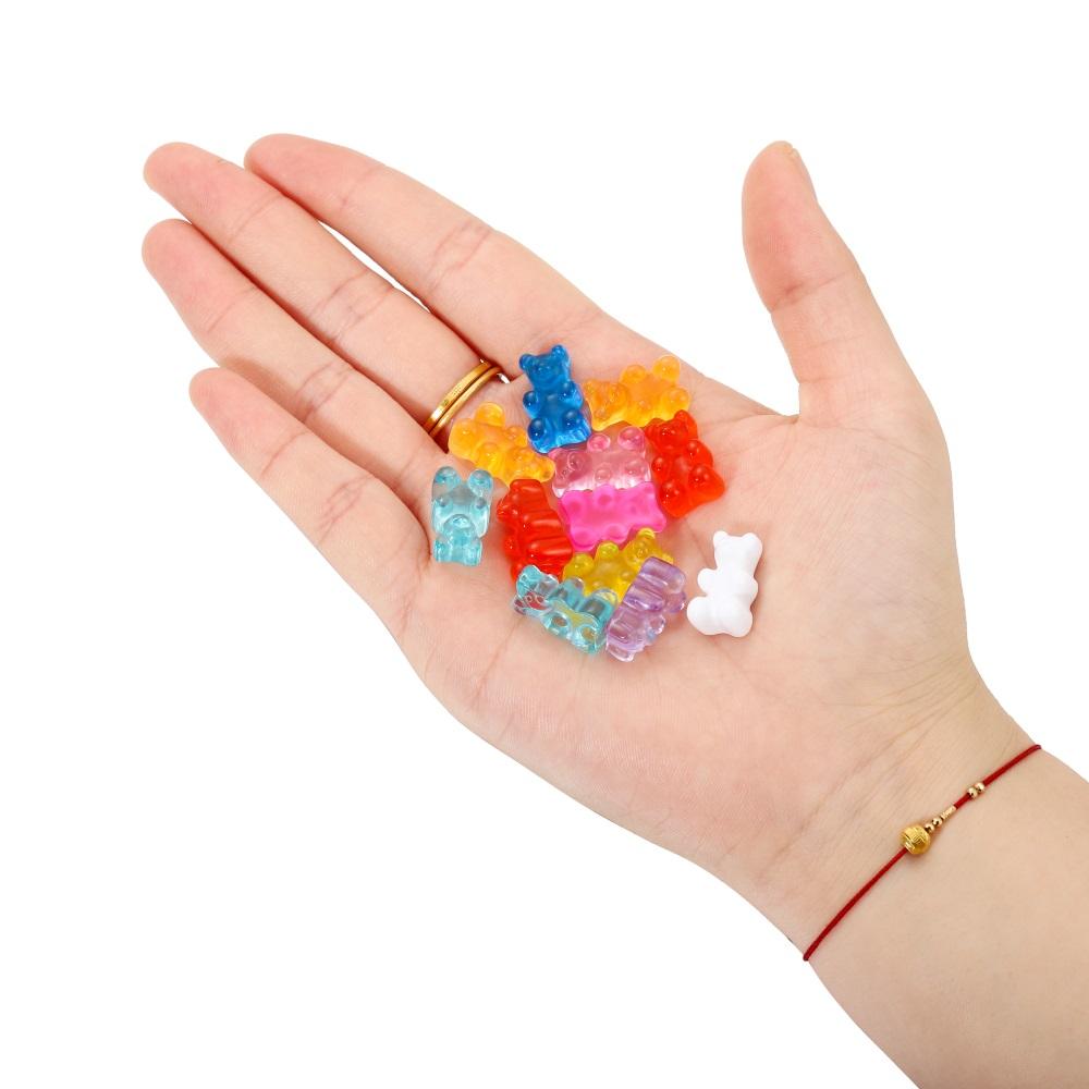 10Pcs/Lot Candy Color Resin Mini No Hole Bear Charms Pendants for DIY Earrings Necklace Bracelet Jewelry Making Accessories