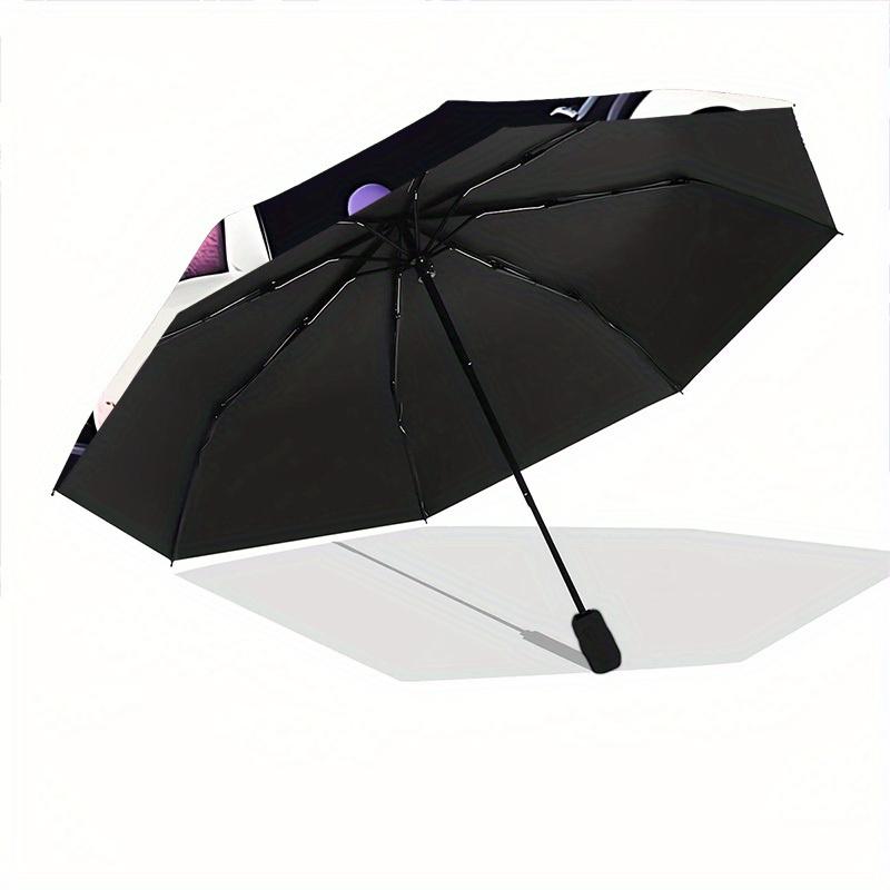 1pc Skull Cats Auto Open/Close Umbrella with Windproof, Functional Design, 8-Rib Sturdy Canopy