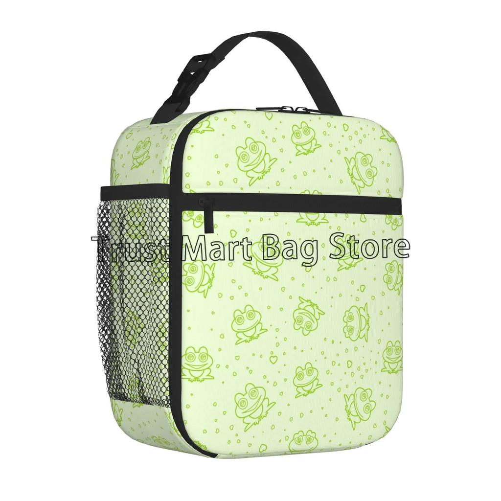 Cute Frog Lunch Bag for Women Boys Girls Portable Lunch Box Reusable Cooler Tote Bag for Office Work School Picnic Beach Travel