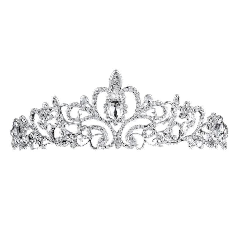 Hochzeit Haar Tiara Kristall Braut Tiara Krone Silber Farbe Diadem Schleier Tiaras Hochzeit Haarschmuck Kopfschmuck Kopfschmuck