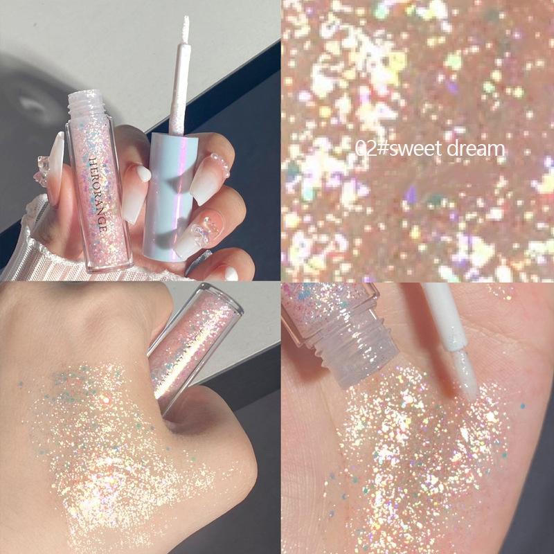 

Herorange Glitter Highlighter Liquid Eye Shadow Eyeliner Durable Waterproof Shimmer And Shine Eye Silkworm Pencil Beauty Tool A2