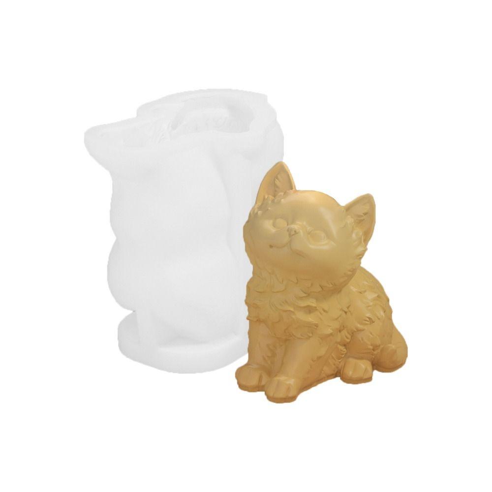 3D Pet Cat Candle Mold DIY Crafts Plaster Resin Mold Funny Animal Figurines Molds  Party Favors