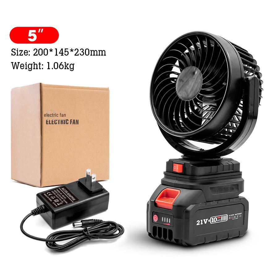 Portable Rechargeable Large-Capacity Outdoor Electric Fan with Makita Interface
