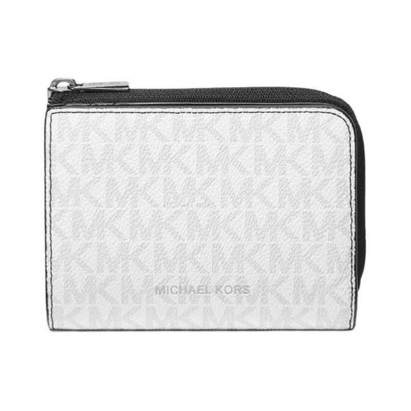 MICHAEL KORS COOPER brand logo coated canvas wallet men s white белый