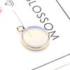 2Pcs, Aura Healing Crystal Pendants, Handmade Round Natural Stone Pendant, Rose Quartz Agate Amethyst Gemstone Charms for Jewelry Making DIY Crafts