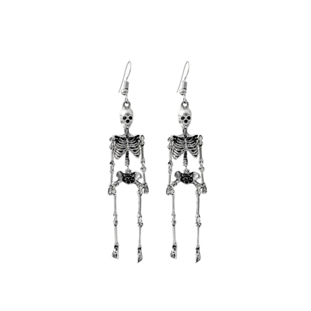 Zinc Zinc Alloy Skeleton Earrings Hip Hop Imitation Human Bone Earrings Fashion Halloween Earrings  Gift