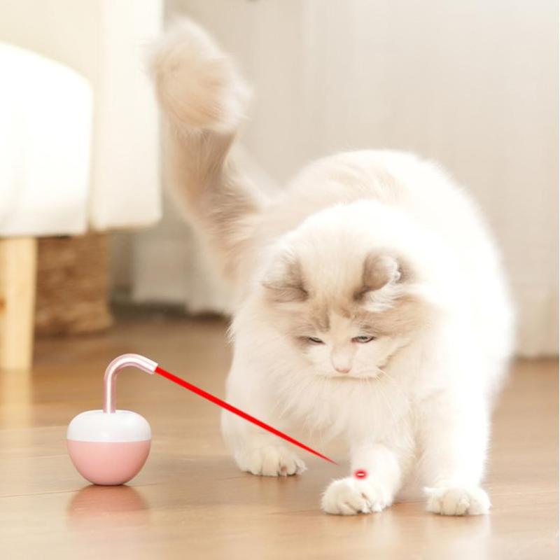 Elektrikli Eğlenceli Akıllı Lazer Kedi Kızdırma Cihazı Kedi İnteraktif Tumbler Yavru Kedi Otomatik Oyuncak Akıllı Oyun Aktif Dönen Oyuncak