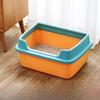 Compact Odor-Proof Semi-Enclosed Cat Litter Box with Anti-Tracking Design for Kittens