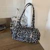 Leopard Print Retro Studded Bowling Bag - Women's 2025 Shoulder Handbag