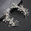 Beaded Bride Wedding Tiaras Pearl Flower Headbands Romantic Bridal Headwear  Girls