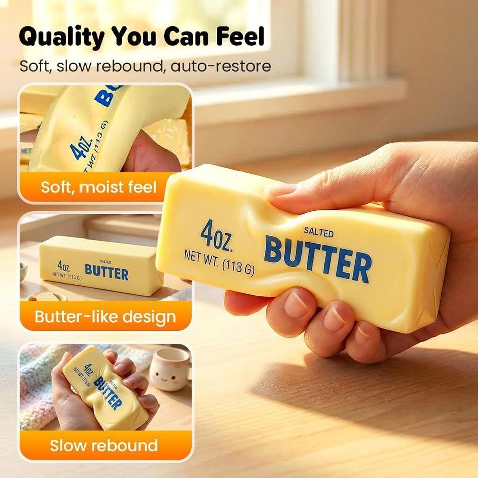 1-5 Pcs Butter Stick Squishy Fidget Toys Elastic Cheese Stick Funny Squeeze Prank Toy Stress Anxiety Relief Game