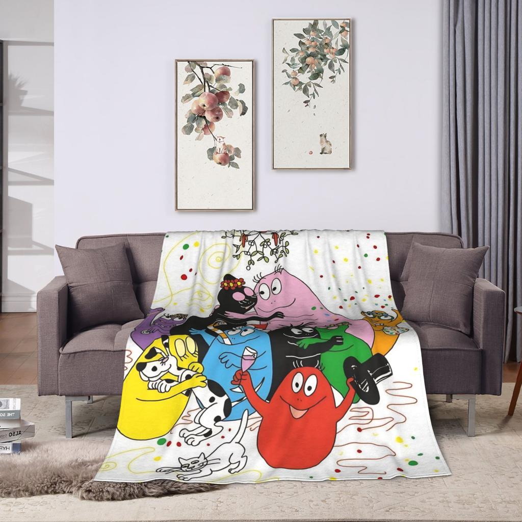 Soft Blanket Camping Barbapapa Barbamama Family  Bedding Throws  Flannel Bedspread For Couch Bed Pattern Sofa Bed Cover