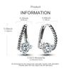 Total 1.0Ct Moissanite Hoop Earring Real Copper Snake Bone Earring For Women Wedding Engagement Party Fine Jewelry