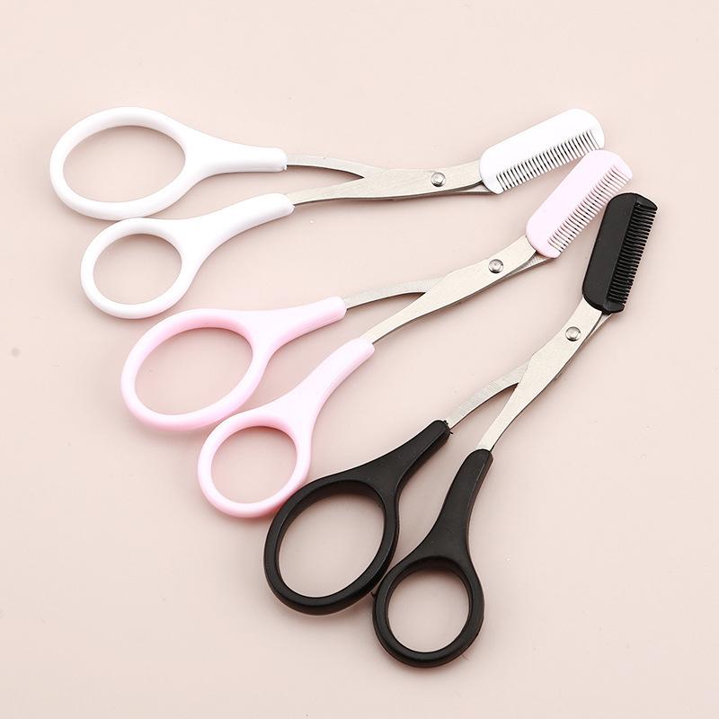 Eyebrow Trimmer Makeup Tools Stainless Steel Eyebrow Scissors With Comb Hair Removal Eyebrows Shaping Makeup Tools
