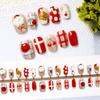 Christmas Snowman 3D Gold Red Nail Art Stickers, High-End Whitening Nail Tips, Special Wearable Nails