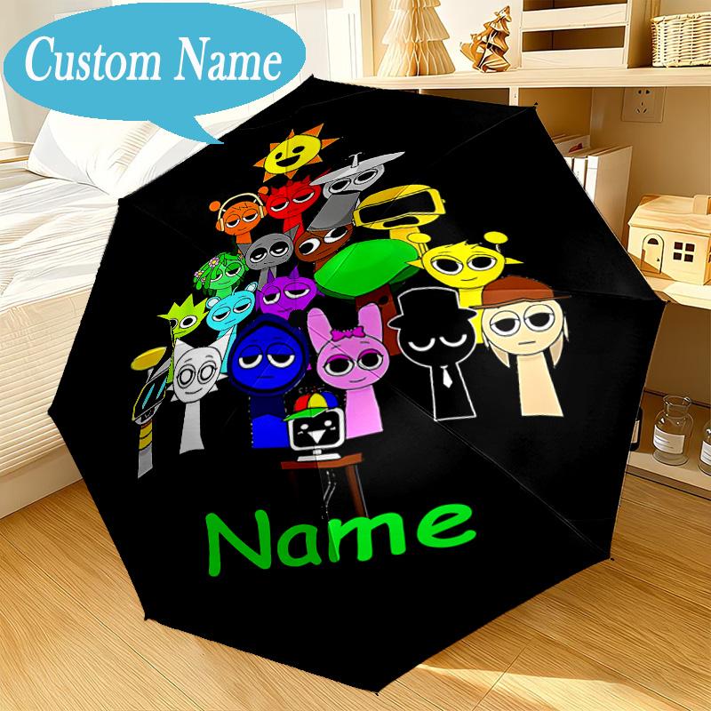 Custom Name Umbrella Sprun-ki Tree Characters Umbrella 8-Frame for Travel, Camping, Casual Lightweight Portable, Essential for Family Gifts