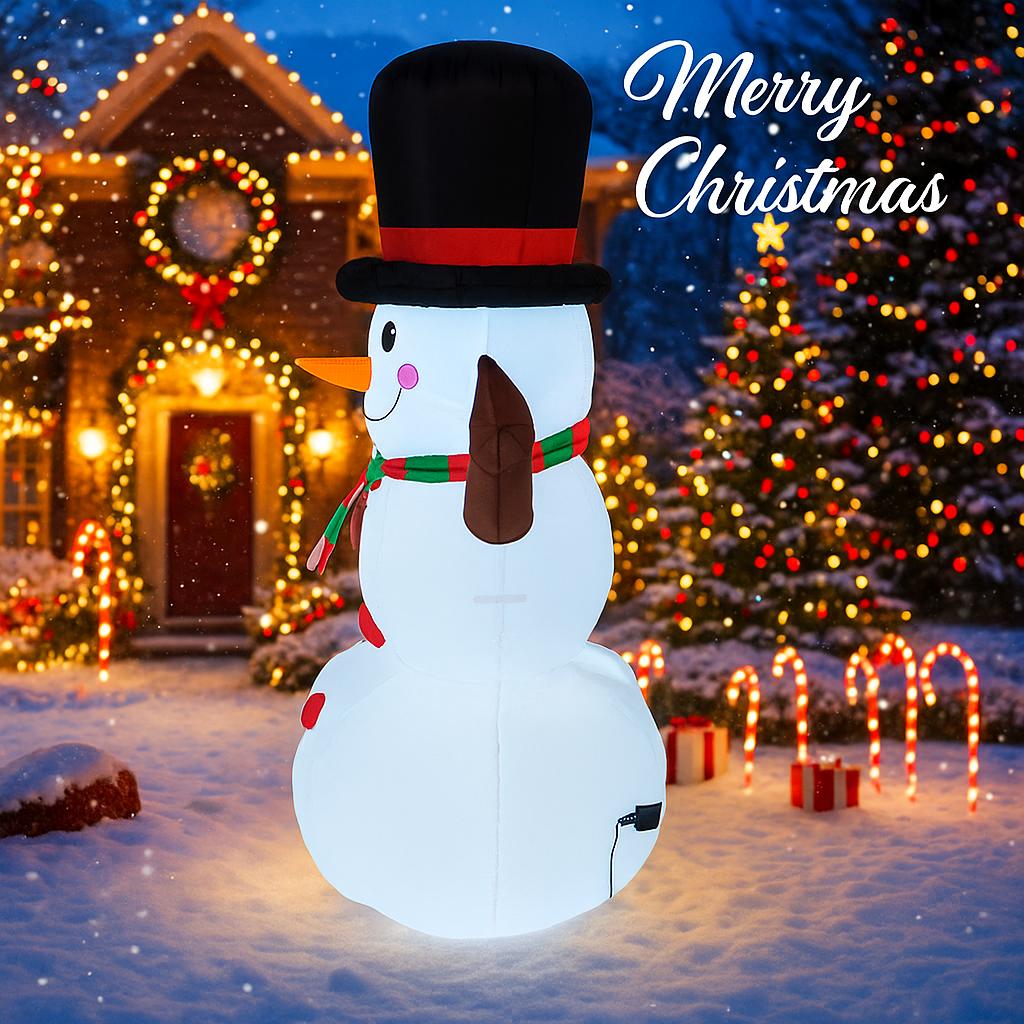 5.2FT LED Inflatable Xmas Yard Decor Snowman Toy Gift Christmas Outdoor Home Decorations Ornament Festive Supplies Holiday Decor