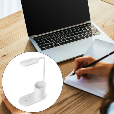15W Fast Charger Desk Lamp with Touch Control Flexible Neck Organizers Base ABS LED Desk Light for Phone Accessories
