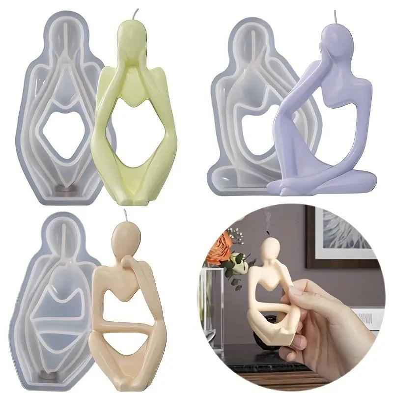 3Pcs Human Figure Sculpture Silicone Mold Set for Aromatherapy Candles and Plaster Decorations